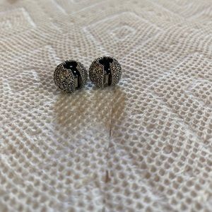 2 Silver sparkly spacers by Pandora